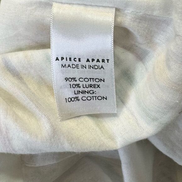 NEW Apiece Apart Daphne Midi Dress Lurex Metallic White Fez Stripe Size 2 - Picture 10 of 11